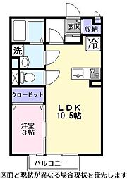 ＥＡＳＴ　ＮＯＮＡＭＩ八番館 2階1LDKの間取り