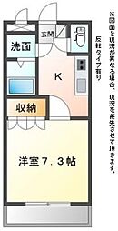 ｓｕｎｎｙ　ｃｏｕｒｔ 1階1Kの間取り