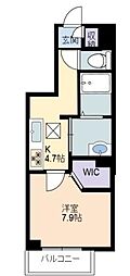 グリシーヌ 1Kの間取図画像