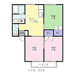 セジュールHARA 3DKの間取図画像