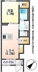 PATIO.DX 1LDKの間取図画像