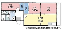 アクシス河瀬 3LDKの間取図画像