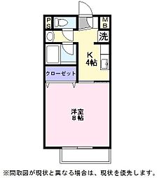 ピアーズ・アーク北芹 1Kの間取図画像
