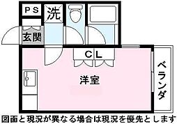 エルミナフラット後三条 ワンルームの間取図画像