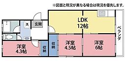 アクシス河瀬 3LDKの間取図画像