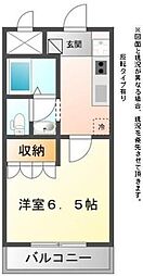 グランドキャッスルN 1Kの間取図画像