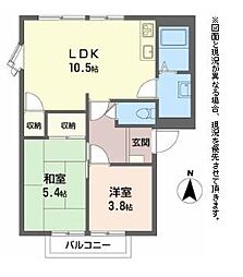 アーバンパレス2番館 2LDKの間取図画像