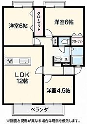 サンビレッジ四季サマー 3LDKの間取図画像