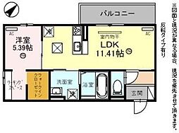 アルモニー彦根 1LDKの間取図画像