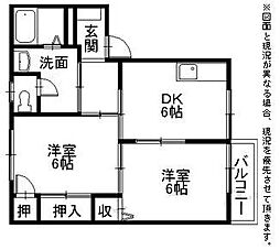 エクセルシア 2DKの間取図画像