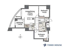 ドリームタワーキュアレジデンス 3LDKの間取図画像