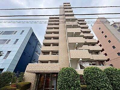 外観：8階部分、角部屋、南向きにつき日当たり・通風良好です。