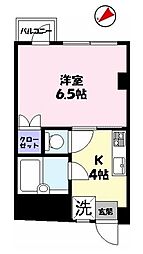 ラフェスタ四日市町 1Kの間取図画像
