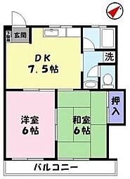 ラフェスタKAIKE 2DKの間取図画像