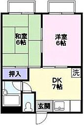 ラフェスタ夜見町 2DKの間取図画像