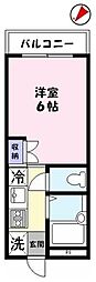 ラフェスタ角盤町 1Kの間取図画像