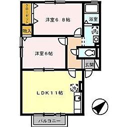 エクレールB 2LDKの間取図画像