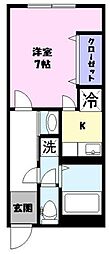 グラシア 1Kの間取図画像