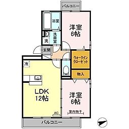 リビングタウン弓ケ浜C 2LDKの間取図画像
