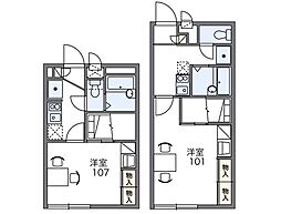 レオパレスホーリーラブ 1Kの間取図画像