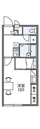 レオパレスOMOTE 1Kの間取図画像