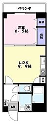 プレゼンス 1LDKの間取図画像