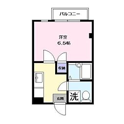 ラフェスタ旗ヶ崎 1DKの間取図画像