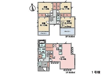 間取り：全居室収納付で使い勝手の良い4ＬＤＫ