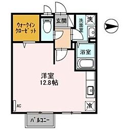 マレット・フィールドA 1Kの間取図画像