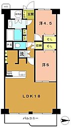 マンハイム五条 2LDKの間取図画像