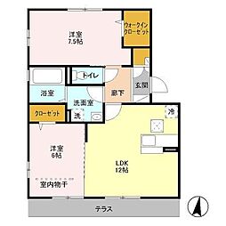 エアル 2LDKの間取図画像
