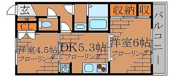 東京都中野区若宮３丁目(賃貸アパート2K・2階・39.66㎡)の写真 その2