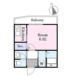 J-Maison東村山 2階1Kの間取り