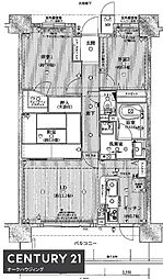 パデシオン六地蔵ザ・タワーレジデンス 3LDKの間取図画像