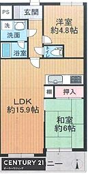 エルシティ桃山 2LDKの間取図画像