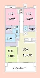コスモステージ大久保サウスプラザ 3LDKの間取図画像