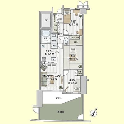 間取り サンクレイドル千葉登戸スカイレジデンス 1階/-