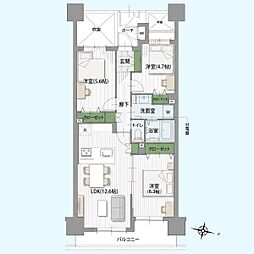 ダイアパレス千葉美術館 3LDKの間取図画像