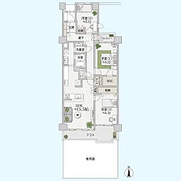 稲毛スカイタウン1号館 3LDKの間取図画像