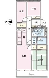 宮崎台スカイハイツ 3LDKの間取図画像