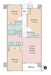 アーベイン朝霞マインプレイス 3LDKの間取図画像