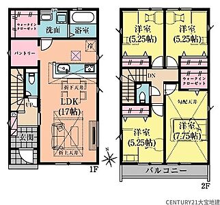 間取り：■1号棟■4ＬＤＫ＋ウォークインクローゼット×2