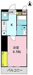 KS-15M 1Kの間取図画像