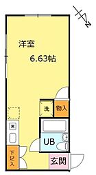 クリムソン ワンルームの間取図画像