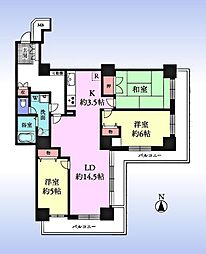 リプレ川口一番街6号棟 3LDKの間取図画像