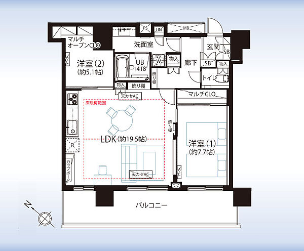 間取りを拡大表示