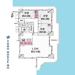 スカイフロントタワー川口 3LDKの間取図画像