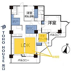 スカイフロントタワー川口 3SLDKの間取図画像