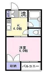 メゾンシラカワ江戸川 1Kの間取図画像