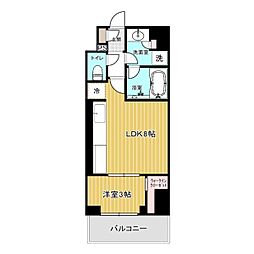 クレストコート北千住レジデンス 1LDKの間取図画像